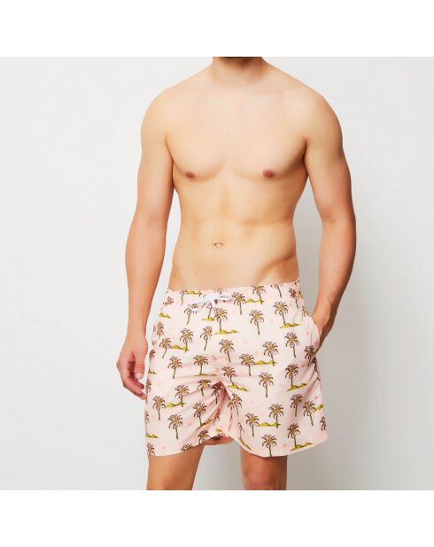 Brahea rosa/grüne Badeshorts