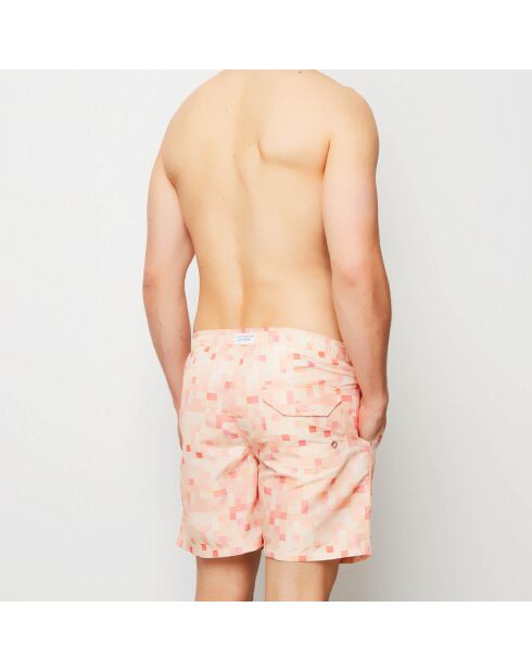 Bañador cuadrado naranja/coral