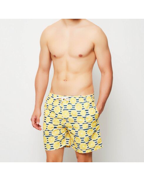 Costume da bagno giallo limone/blu/bianco