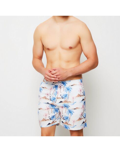 Short de bain Volcano bleu/rose/marron