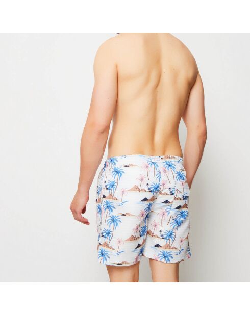 Short de bain Volcano bleu/rose/marron