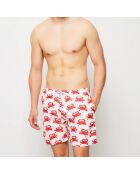 Short de bain Blaise rouge/blanc