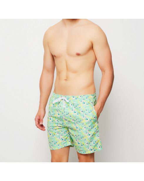 Short de bain Scalaire vert/jaune/beige
