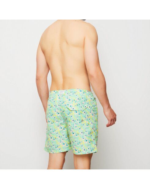 Short de bain Scalaire vert/jaune/beige