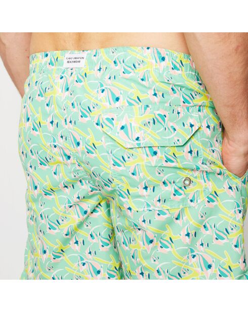 Short de bain Scalaire vert/jaune/beige