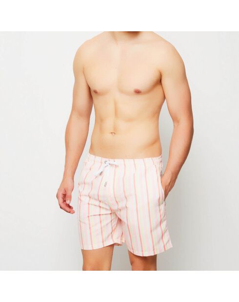 Jim rosa/weiße Badeshorts