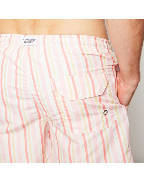 Jim rosa/weiße Badeshorts