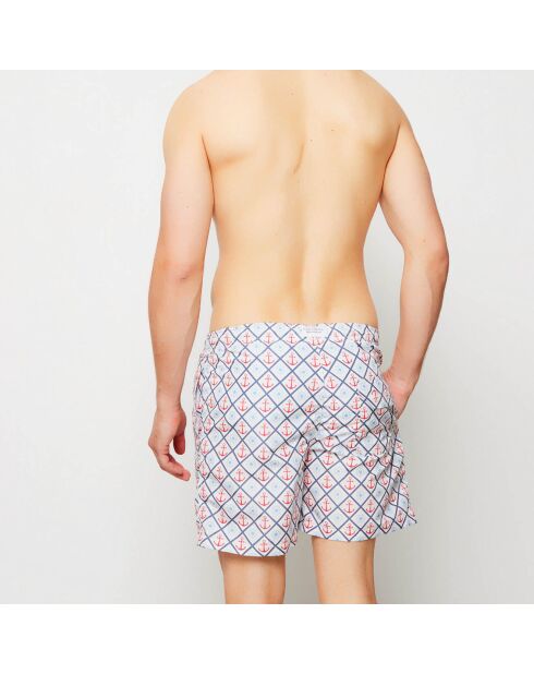 Pantaloncini da bagno Anchor bianchi/rossi/blu