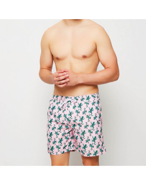 Badeshorts Grenouille in Rosa/Grün