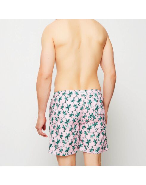 Badeshorts Grenouille in Rosa/Grün