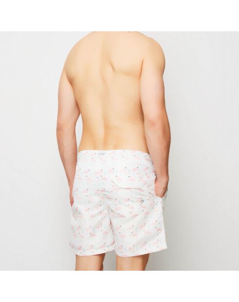 Pantaloncini da bagno Flamingo bianchi/rosa