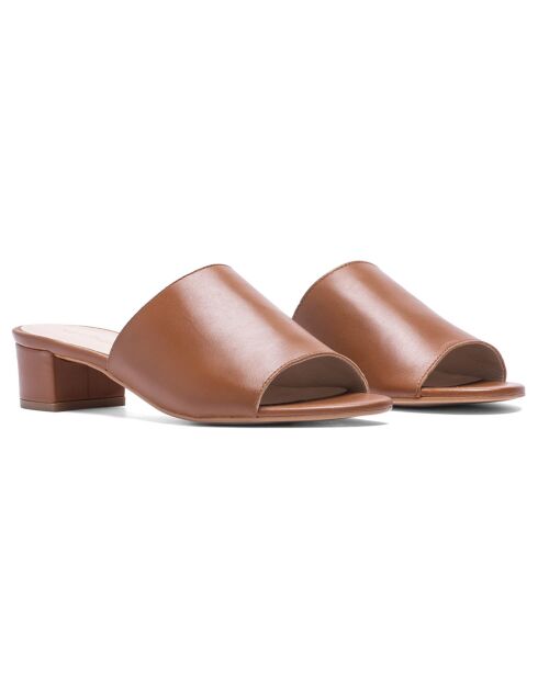 Pantoletten Camel Clo aus Leder