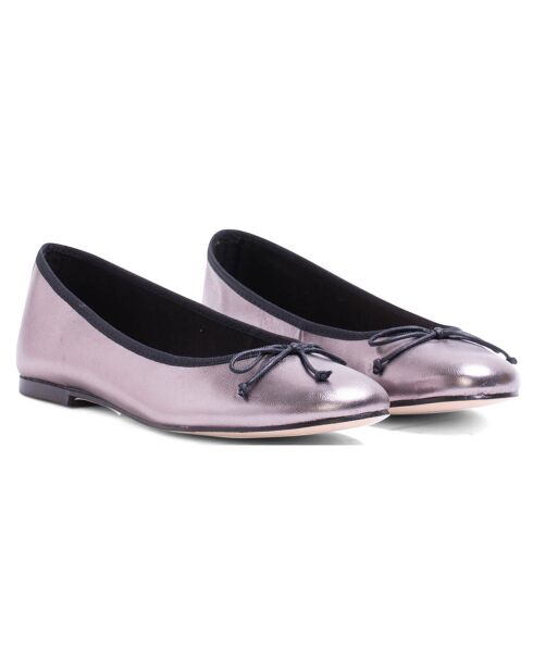Ballerine Mia Plomb in pelle