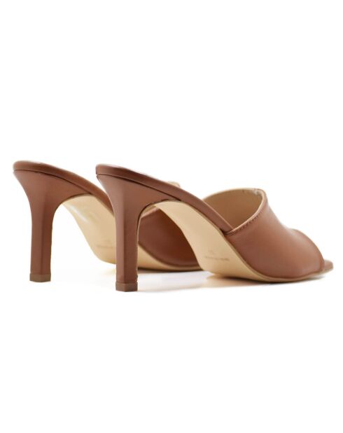 Loic Pantoletten aus Kamelleder - Absatz 7 cm