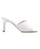 Loic Weiße Leder-Pantolette - Absatz 7 cm