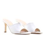 Loic Weiße Leder-Pantolette - Absatz 7 cm