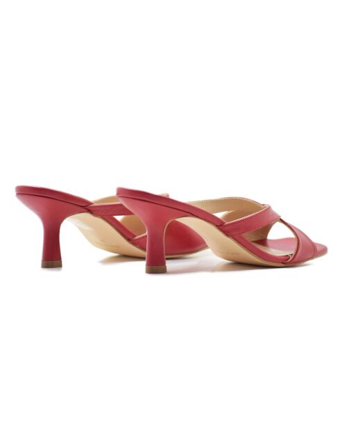 Sandalias Barbara de piel roja - tacón de 6 cm