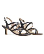 Sandalias Shania de piel negras - tacón de 6 cm
