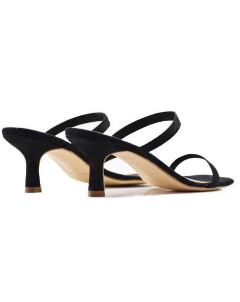 Mules Sandy in pelle vellutata nera - tacco 6 cm