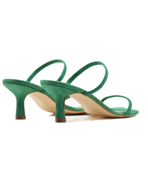Sandalias Mila de gamuza verde claro - tacón de 6 cm