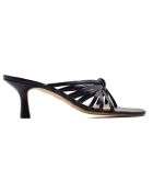 Mules en cuir Ali noires - Talon 6 cm