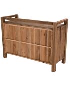 Commode 2 tiroirs en bois de Pin recyclé Andrian marron - 124x53x87 cm