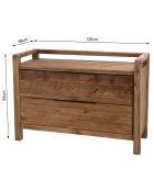 Commode 2 tiroirs en bois de Pin recyclé Andrian marron - 124x53x87 cm