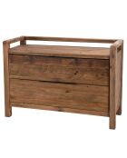 Commode 2 tiroirs en bois de Pin recyclé Andrian marron - 124x53x87 cm