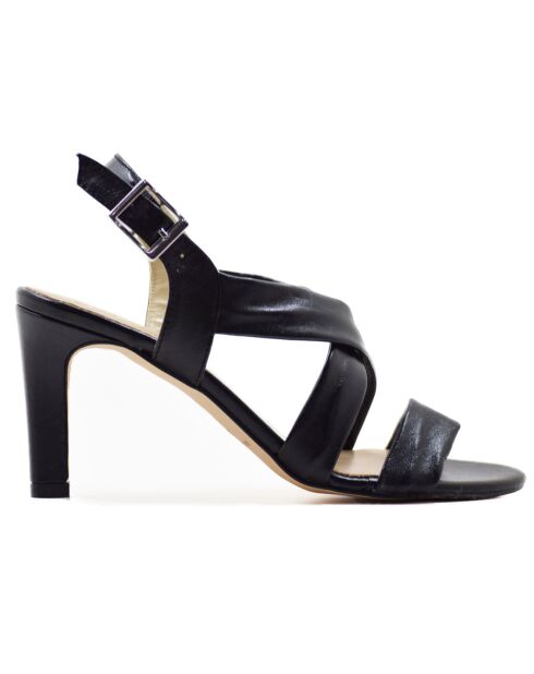 Sandalias de piel negra Alma - Tacón de 8 cm