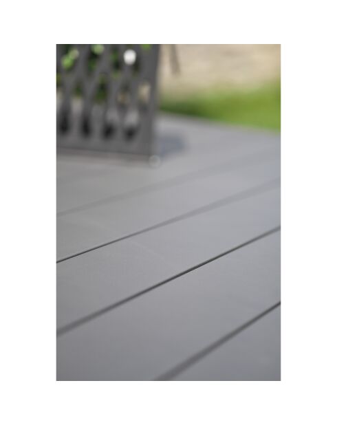 Gartenset Miami ausziehbarer Tisch + 6 anthrazitfarbene Sessel