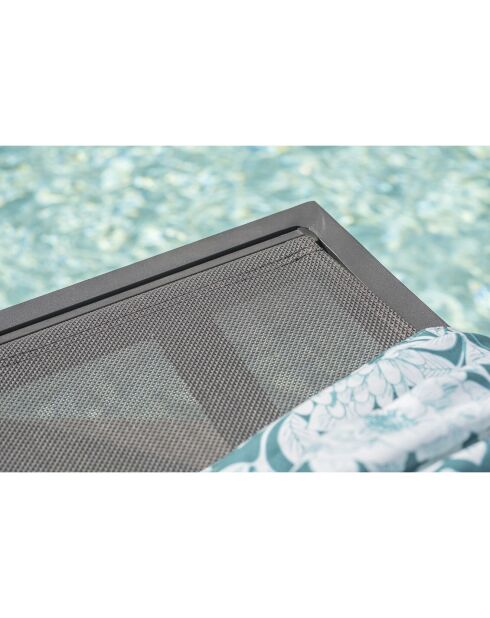 2 Bains de soleil Barcelona en aluminium et textilène anthracite - 195x74x32 cm