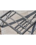 2 Bains de soleil Barcelona en aluminium et textilène anthracite - 195x74x32 cm