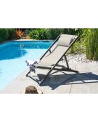 Chilienne Julia en textilène et aluminium anthracite - 102x58x100 cm