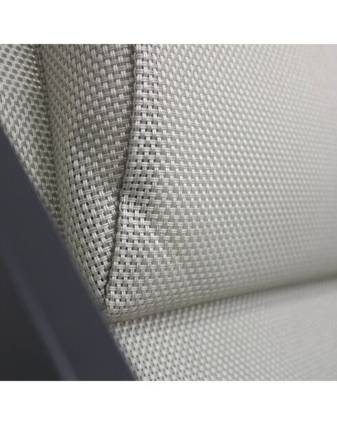 Chilienne Julia en textilène et aluminium anthracite - 102x58x100 cm