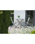 2 Chaises de jardin pliantes Marius en aluminium grises - 46x41x82 cm