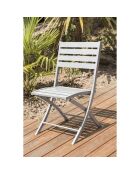 2 Chaises de jardin pliantes Marius en aluminium grises - 46x41x82 cm