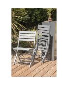 2 Chaises de jardin pliantes Marius en aluminium grises - 46x41x82 cm