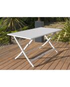 Klappbarer Gartentisch Marius aus grauem Aluminium - 140x80 cm