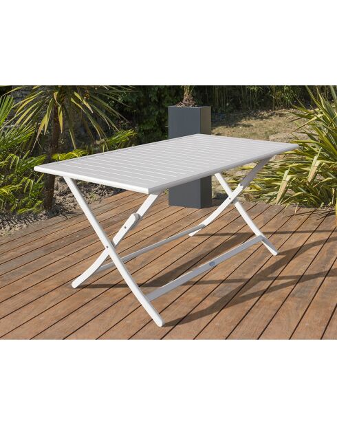 Marius opvouwbare tuintafel in grijs aluminium - 140x80 cm