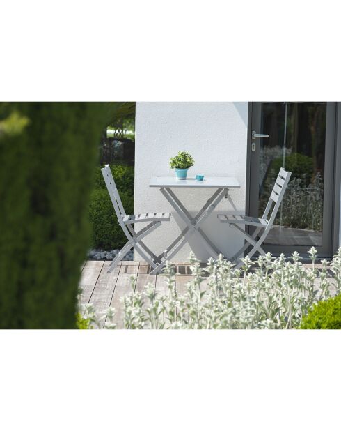 Marius Gartenset aus grauem Aluminium für 2 Personen