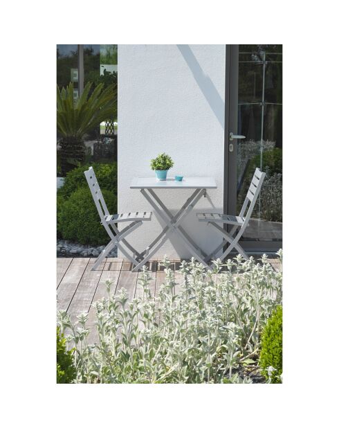 Marius Gartenset aus grauem Aluminium für 2 Personen