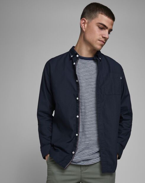 Jjeclassic Soft Oxford marineblauw overhemd