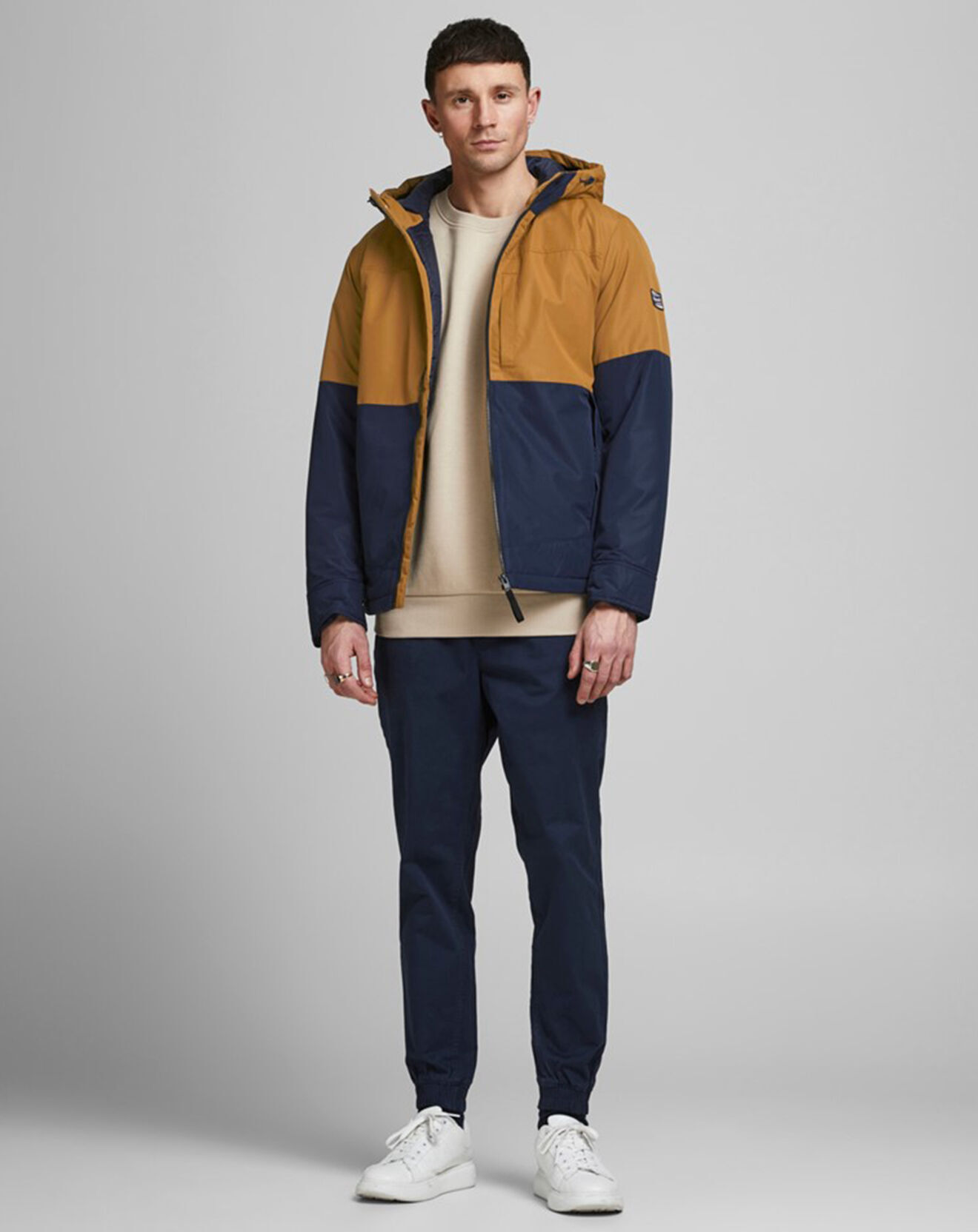 Blouson Jorbobby bleu marine/camel - Vente Privée Jack & Jones - Bazarchic