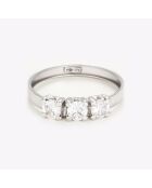 Trio-Ring aus Weißgold mit Zirkonia-Steinen