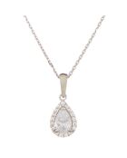 Brillanter Tropfenanhänger Zirkonia Weißgold