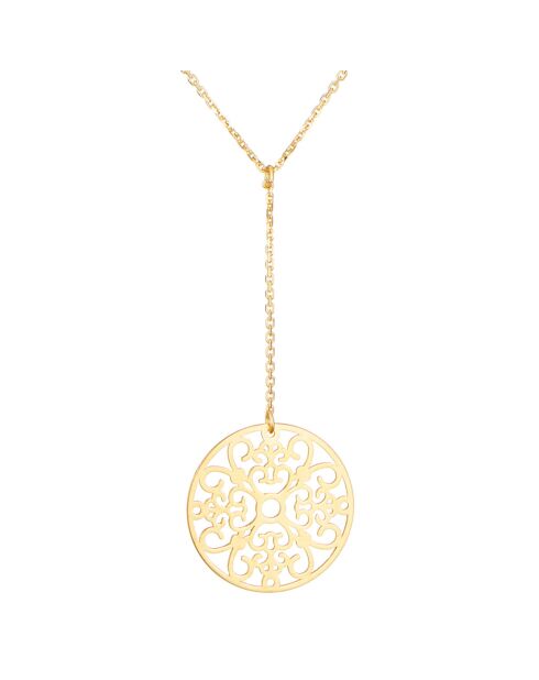 Collier Rosace pendante or jaune