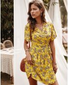 Robe Melissa jaune/multicolore