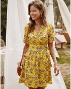 Robe Melissa jaune/multicolore