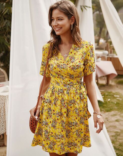 Robe Melissa jaune/multicolore