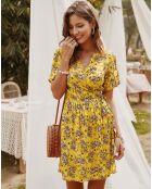 Robe Melissa jaune/multicolore